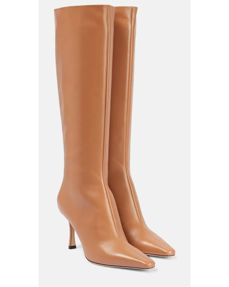 Jimmy Choo Stiefel Agathe 85 aus Leder Beige