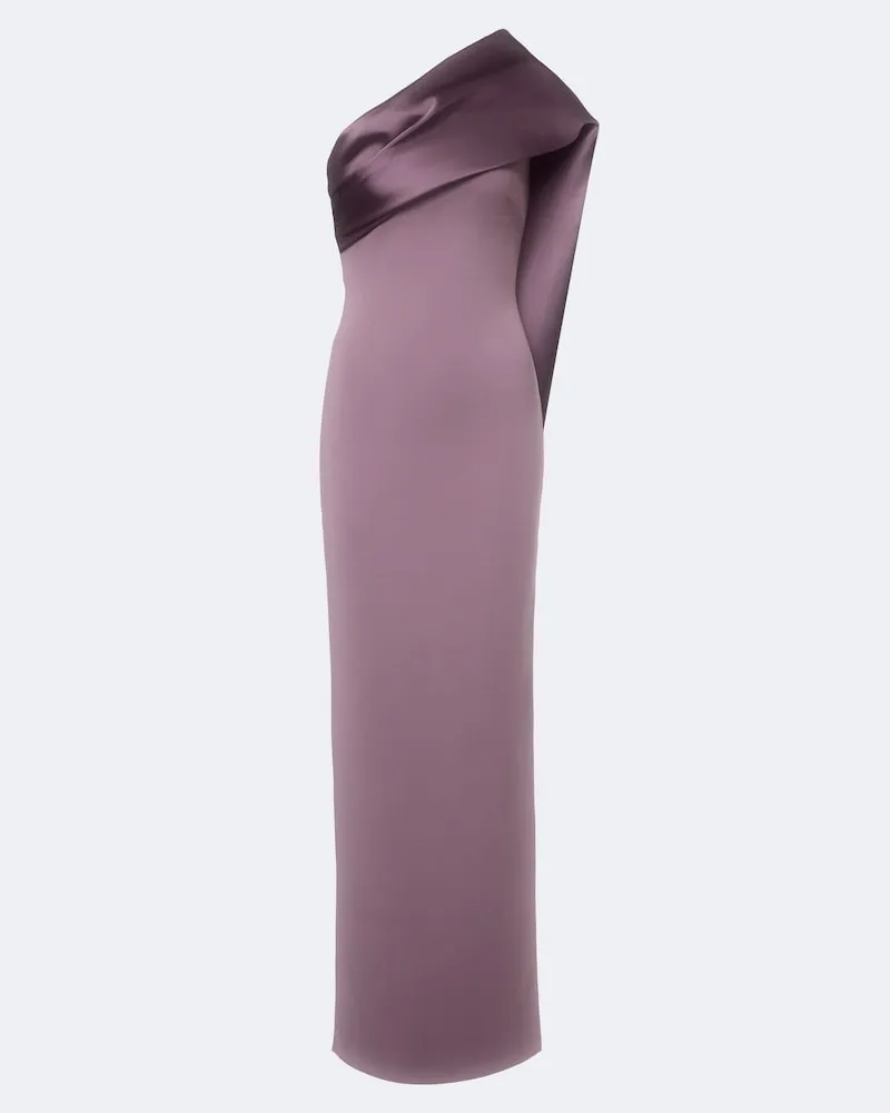 Solace London One-Shoulder-Robe Audran aus Crêpe Violett