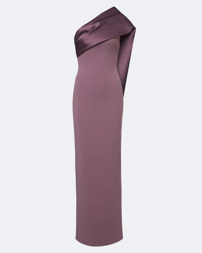 Solace London One-Shoulder-Robe Audran aus Crêpe Violett