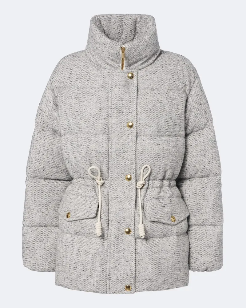 Moncler Daunenjacke aus Tweed Grau