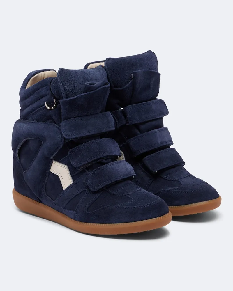 Isabel Marant Sneakers Beckett aus Leder und Veloursleder Blau