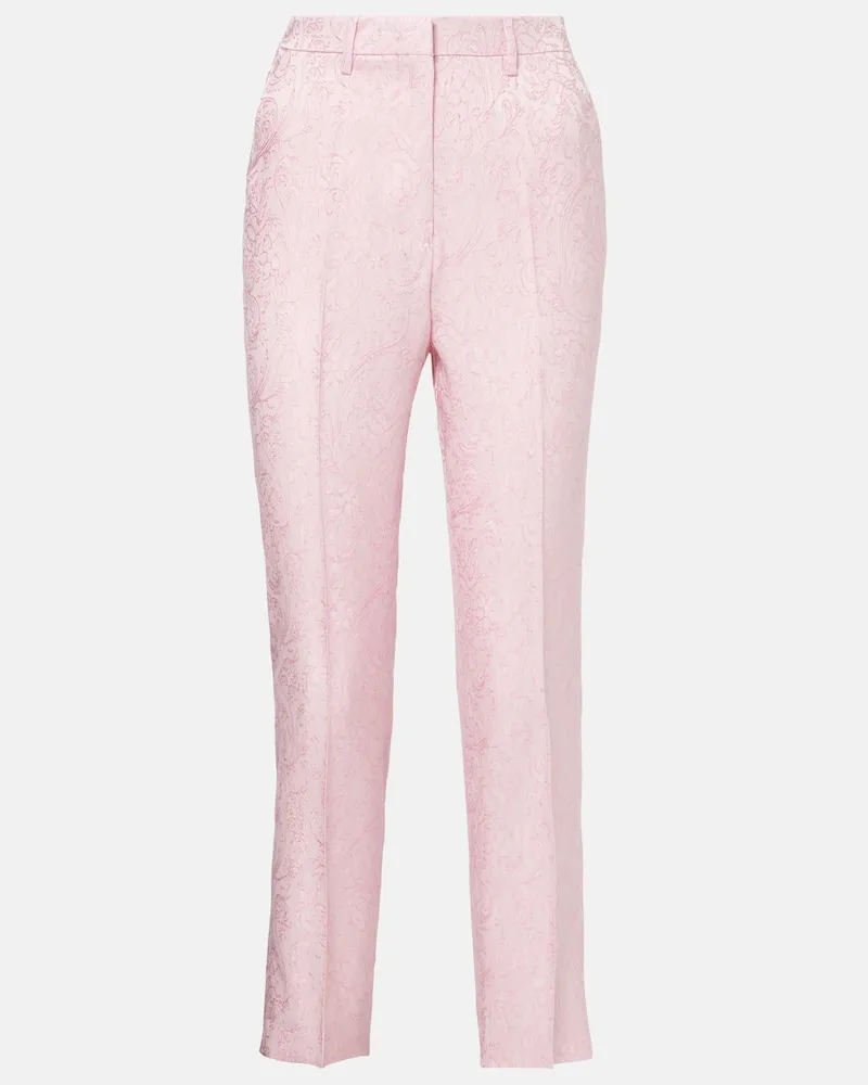 Etro Schmale Cropped-Hose Pink