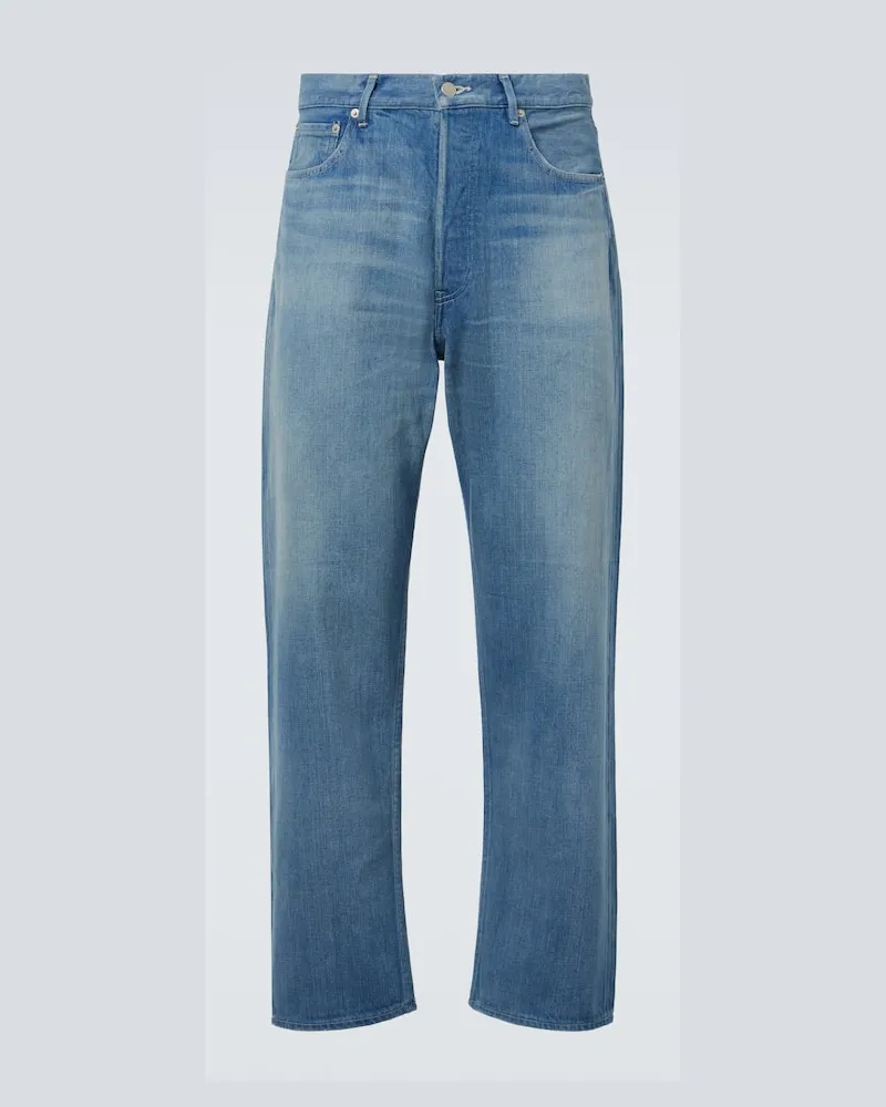 AURALEE Mid-Rise Straight Jeans Blau