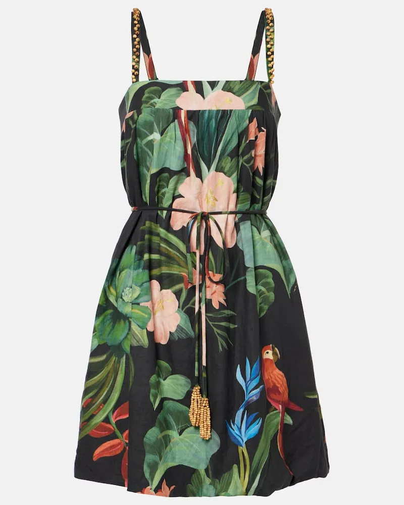 FARM Rio Minikleid aus einem Leinengemisch Multicolor