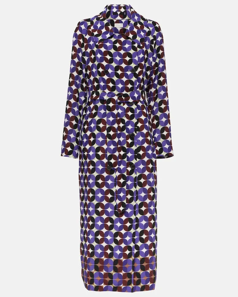 Dries van Noten Bedruckter Mantel Violett