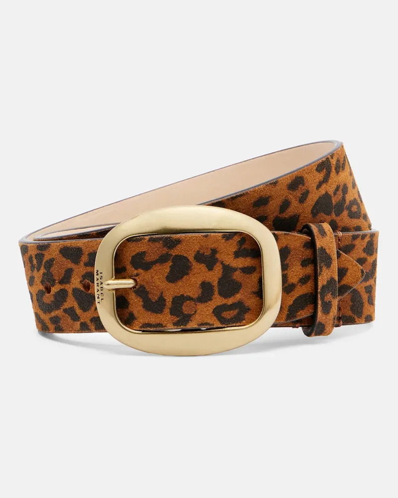 Isabel Marant Gürtel Dara aus Veloursleder Orange