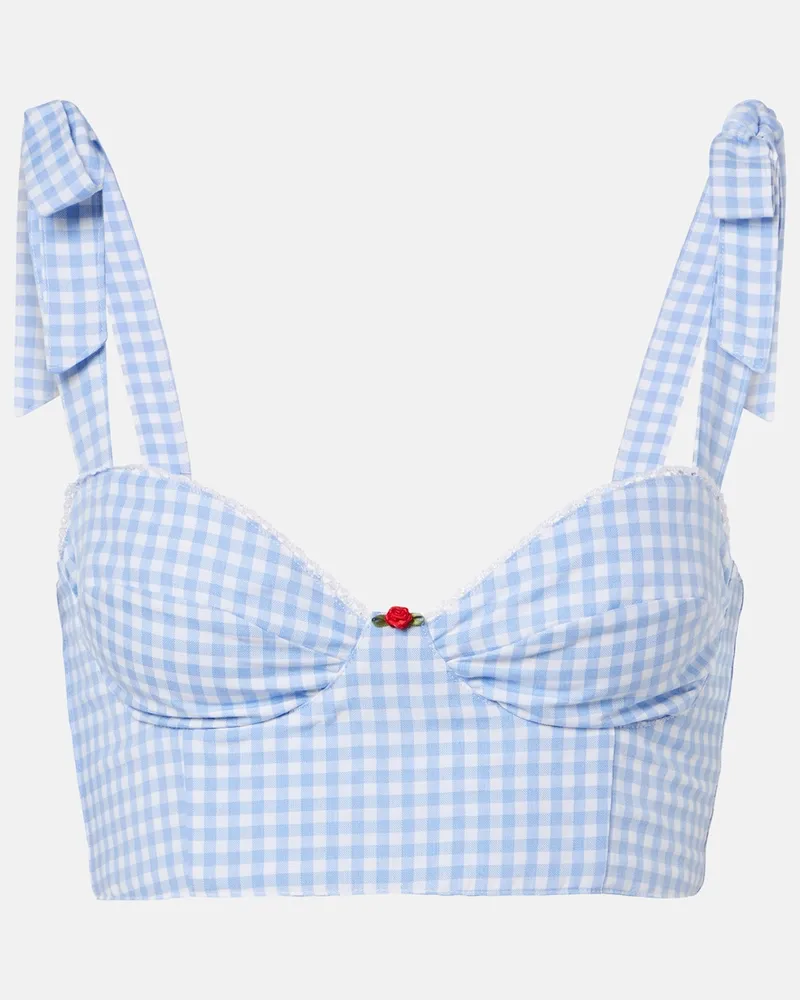 BANANHOT Cropped-Top Alba aus Baumwollpopeline Blau