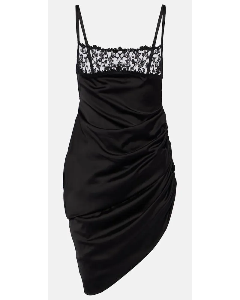Jacquemus Minikleid La Saudade Brodée aus Satin Schwarz