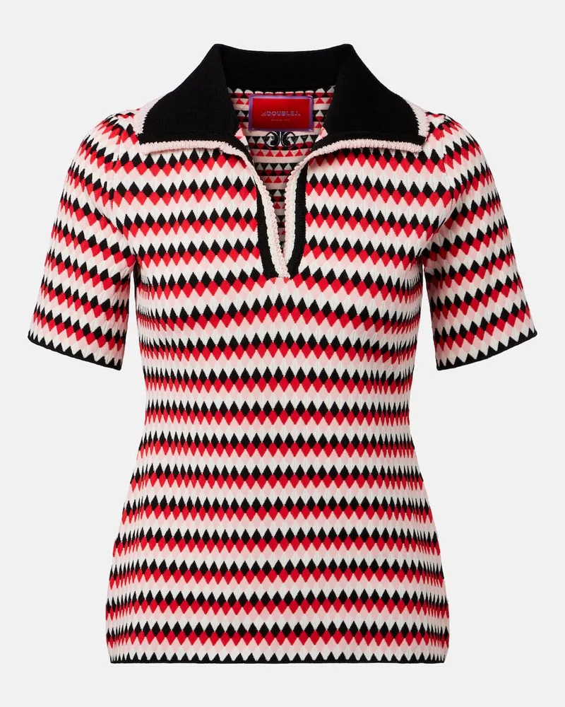 La DoubleJ Polohemd Checkers aus Strick Multicolor