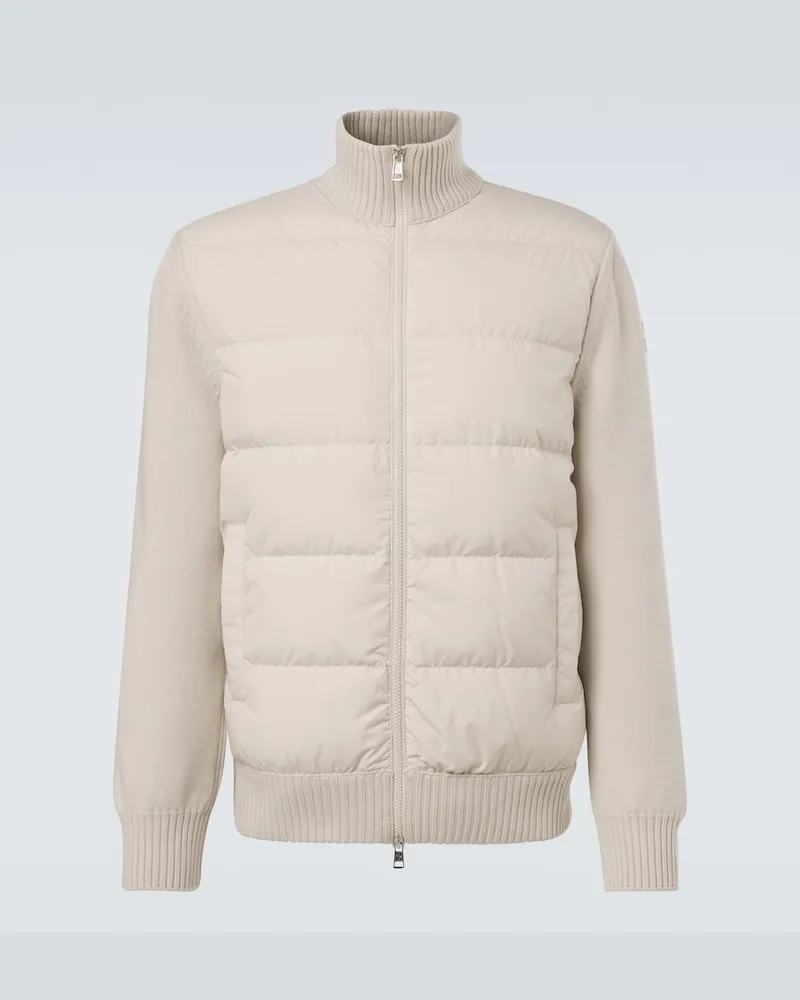Moncler Daunenjacke Tricot mit Schurwolle Beige