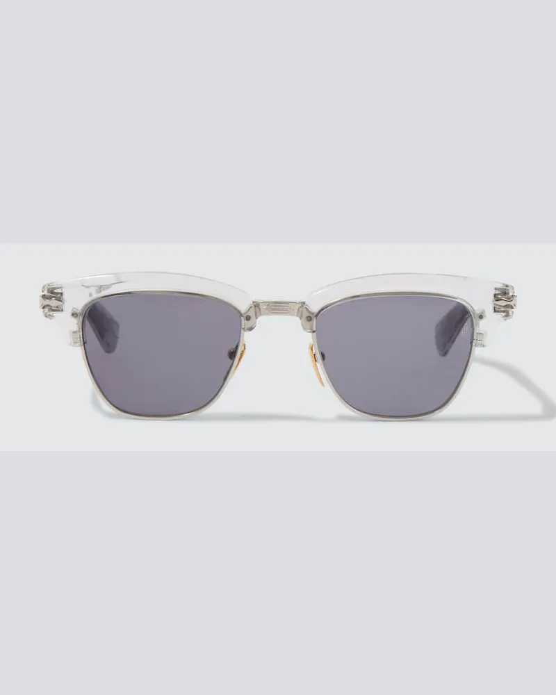 Jacques Marie Mage Eckige Sonnenbrille Sartre Silber