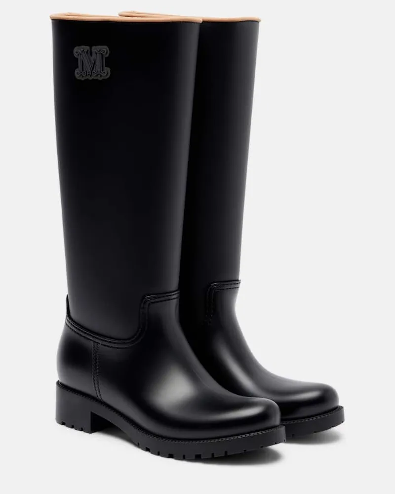 Max Mara Gummistiefel Monogram Schwarz