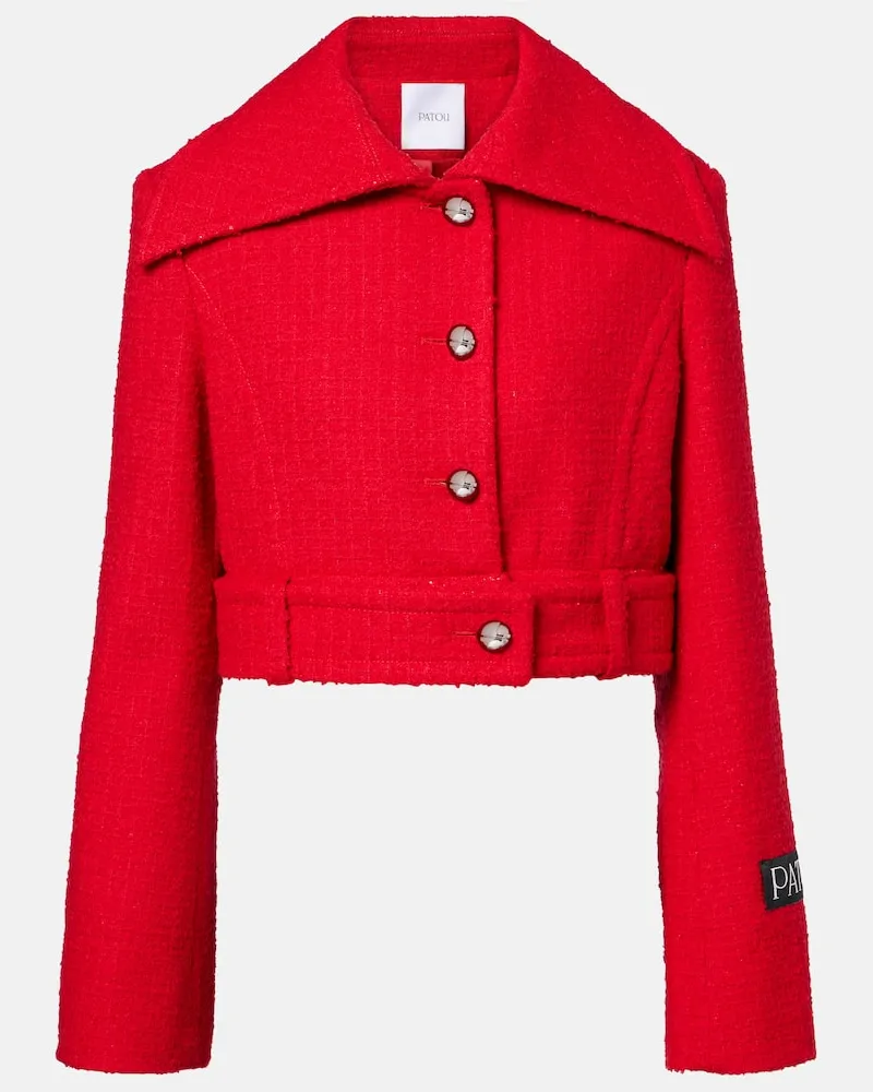 Patou Cropped-Jacke aus Tweed Rot