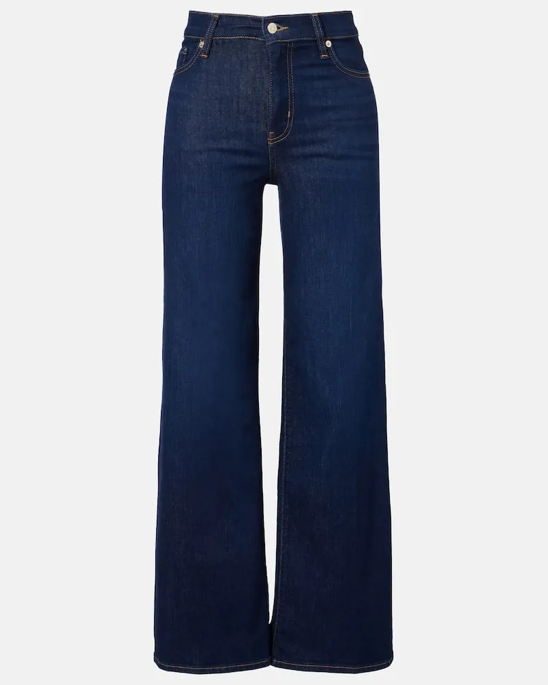 Frame Denim High-Rise Wide-Leg Jeans Le Slim Blau