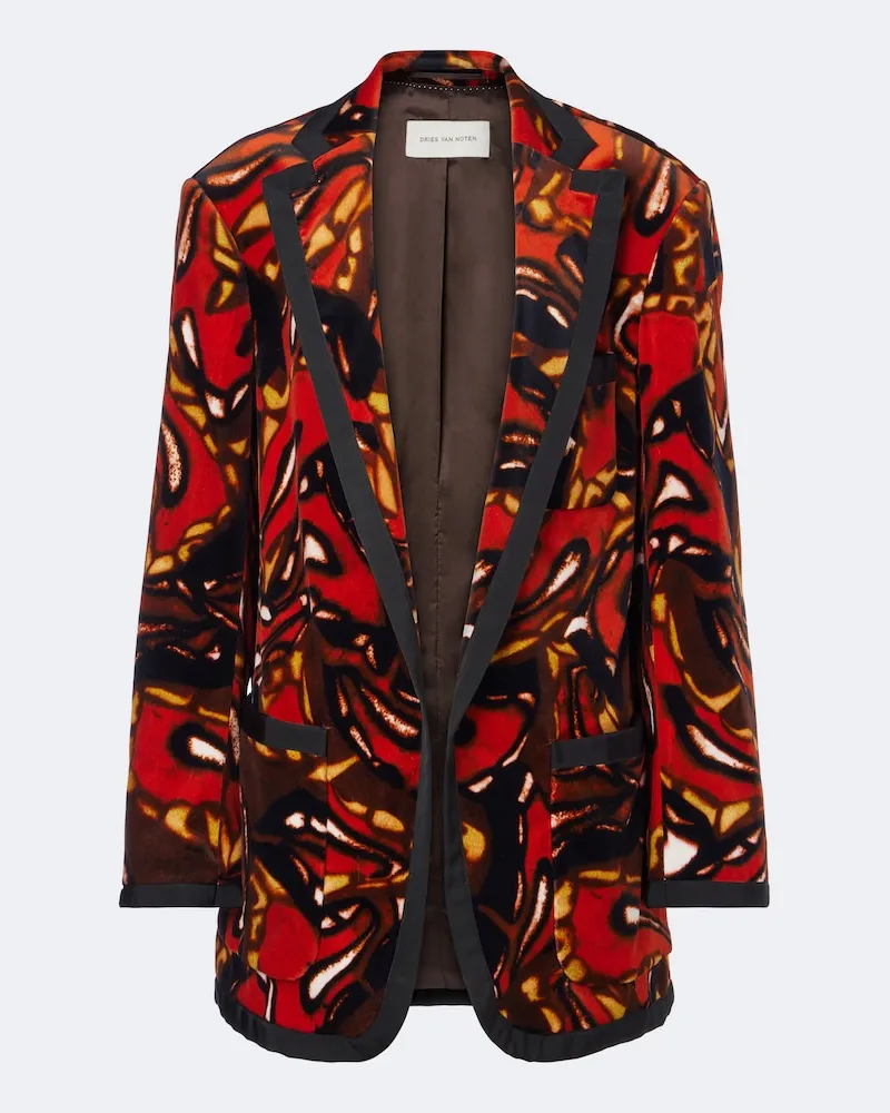 Dries van Noten Bedruckter Blazer aus einem Baumwollgemisch Multicolor