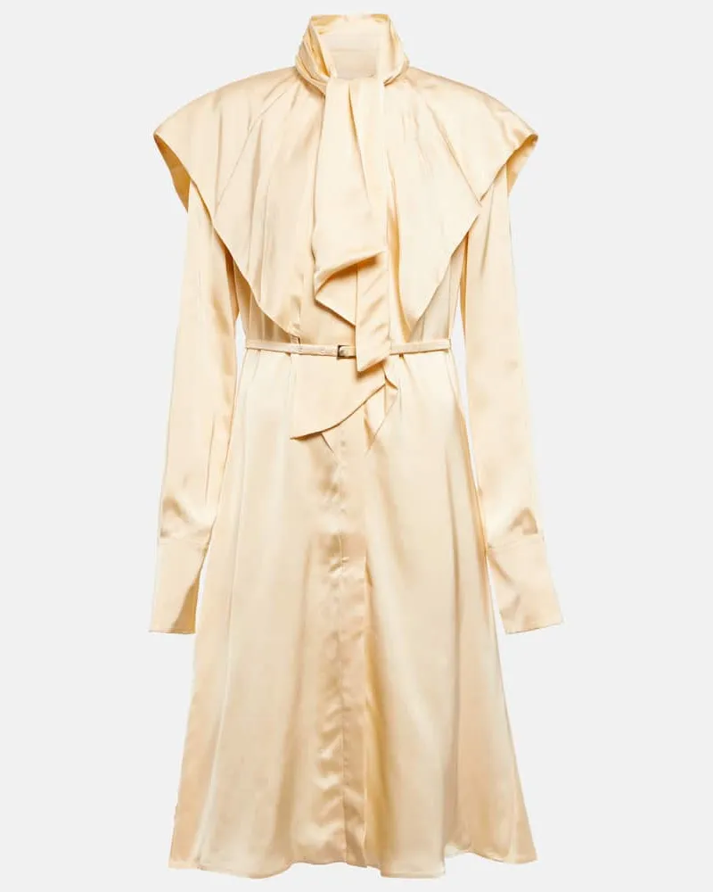 Jil Sander Hemdblusenkleid aus Satin Gelb