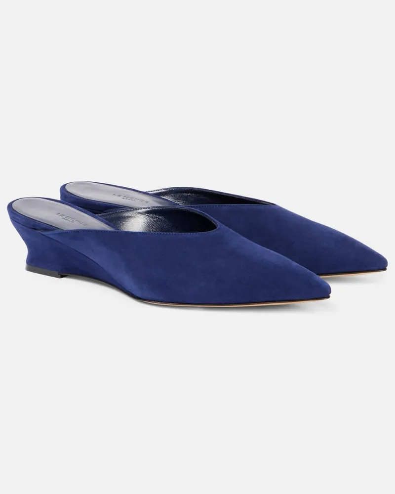 Le Monde Béryl Le Monde Béryl Mules aus Veloursleder Blau