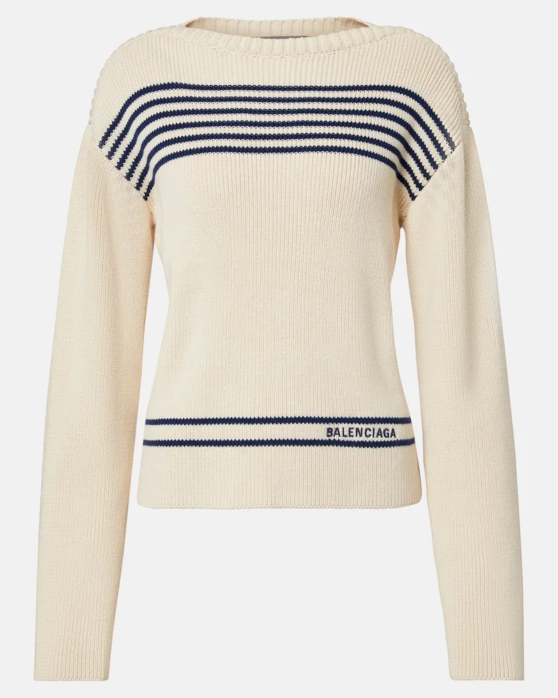 Balenciaga Pullover aus Baumwolle Weiß