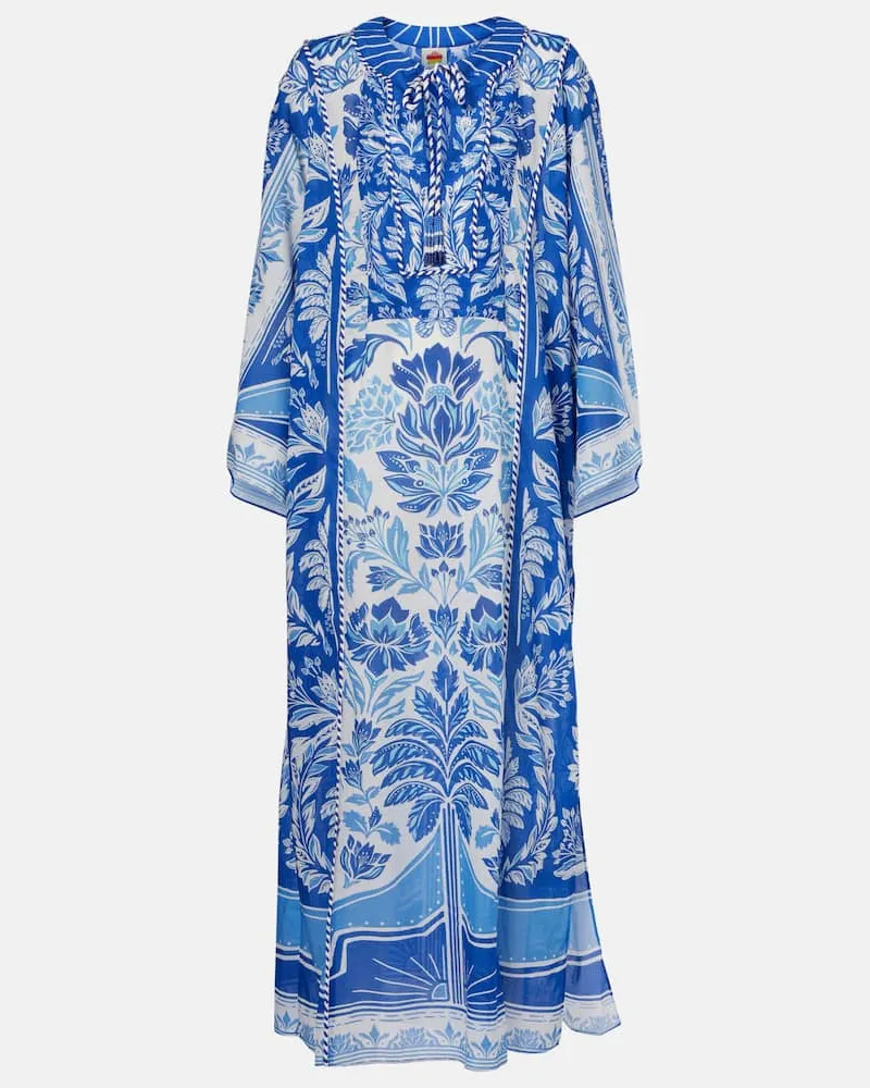 FARM Rio Kaftan Delicate Tapestry aus Baumwolle Blau