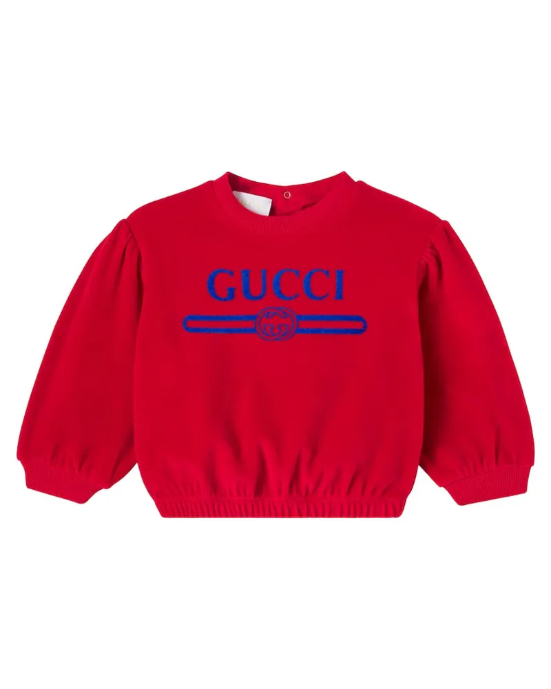 Gucci Baby Sweatshirt aus Samt Rot