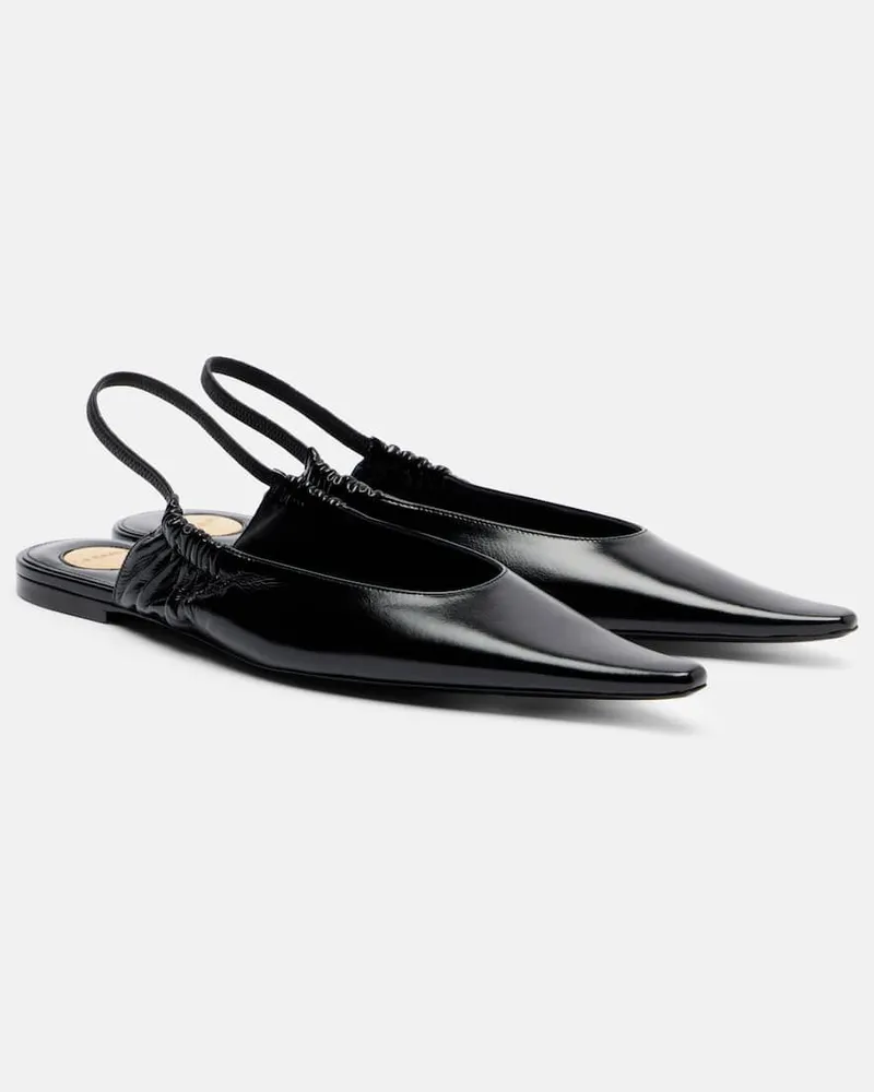 Saint Laurent Slingback-Ballerinas aus Leder Schwarz