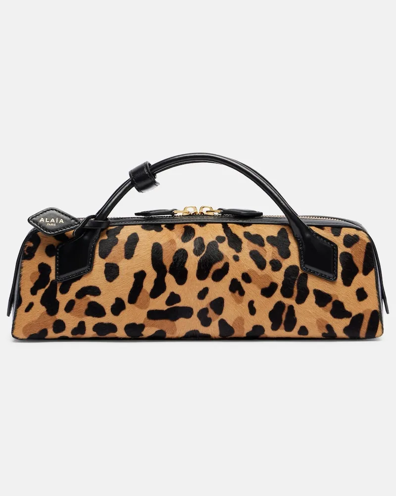 Alaïa Alaïa Clutch Le Teckel aus Kalbshaar und Leder Braun