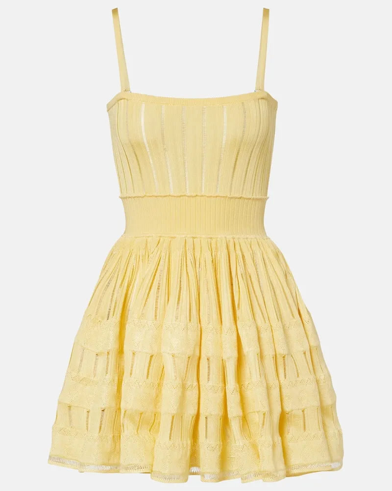 Alaïa Alaïa Minikleid aus Strick Gelb