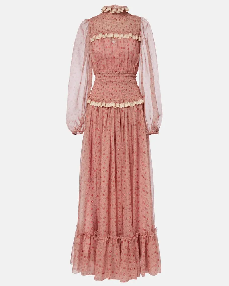 Dolce & Gabbana Robe aus Chiffon Rosa