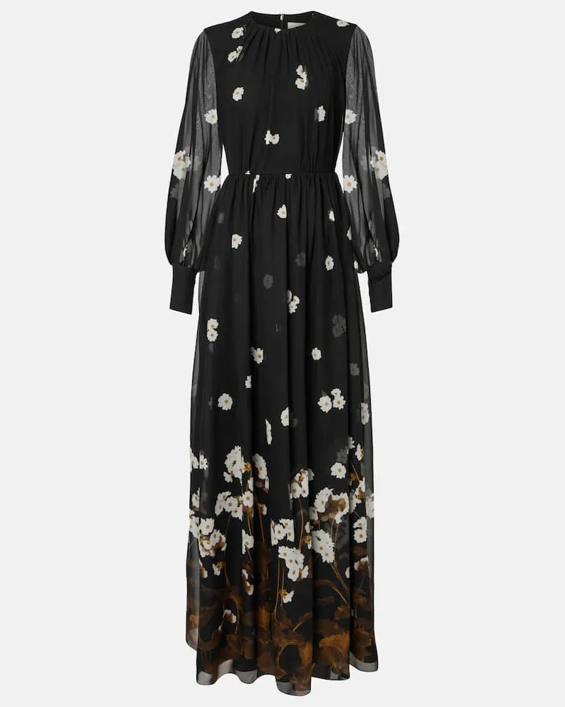 Erdem Robe aus Seide Schwarz