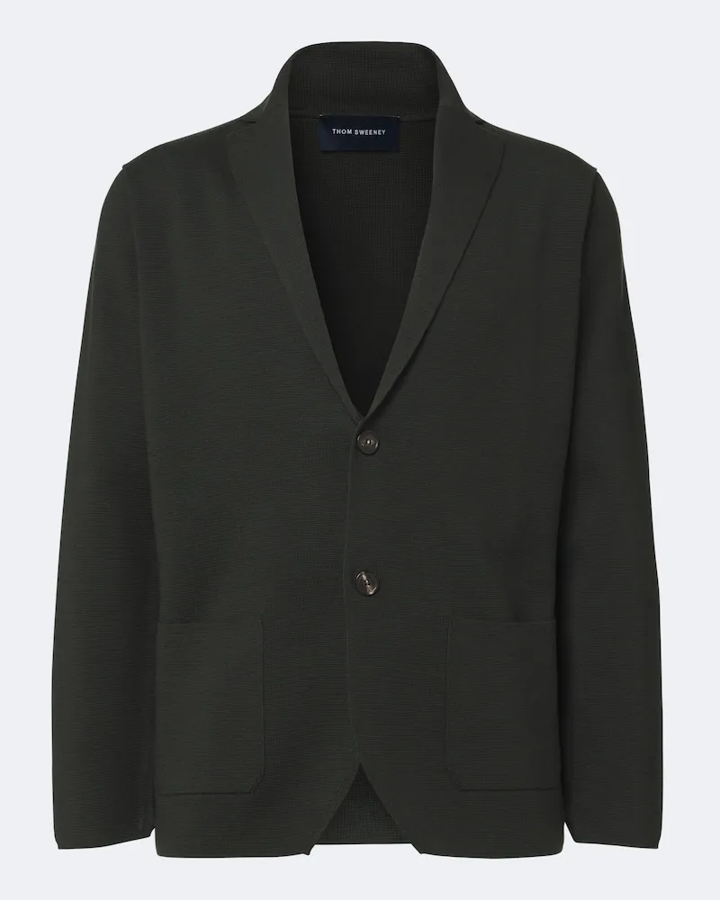 Thom Sweeney Gestrickter Blazer aus Wolle Grün