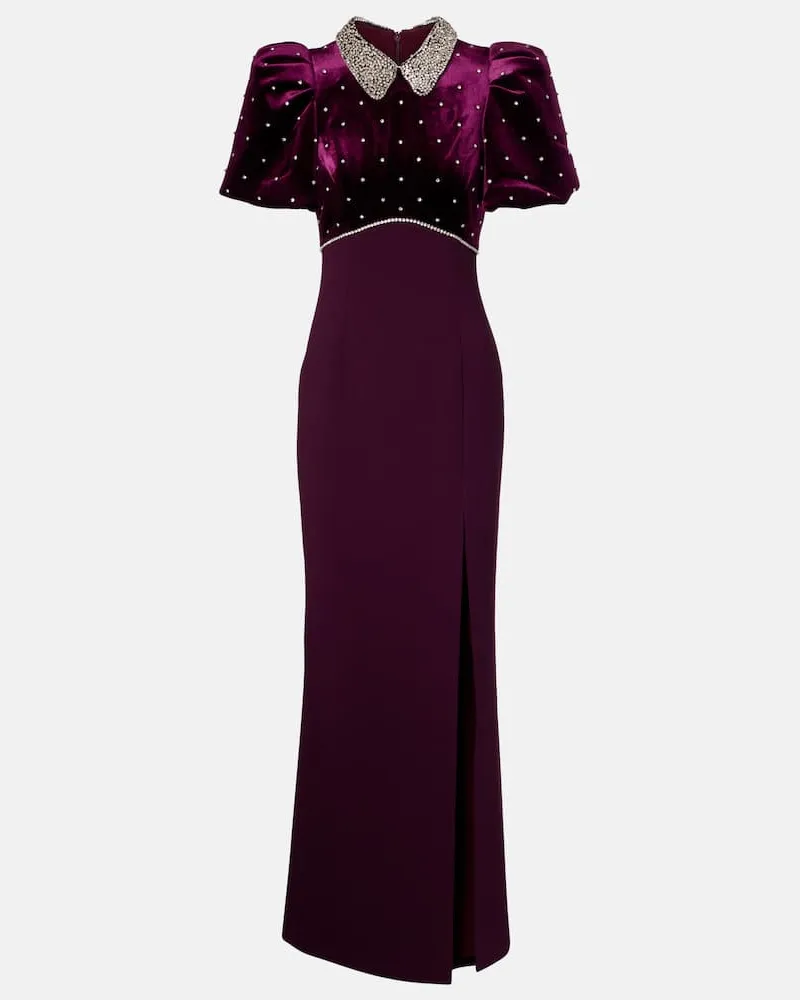Rebecca Vallance Verzierte Robe Charles aus Samt Violett