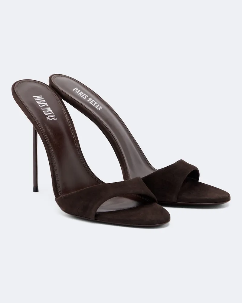 Paris Texas Mules Lidia aus Veloursleder Braun