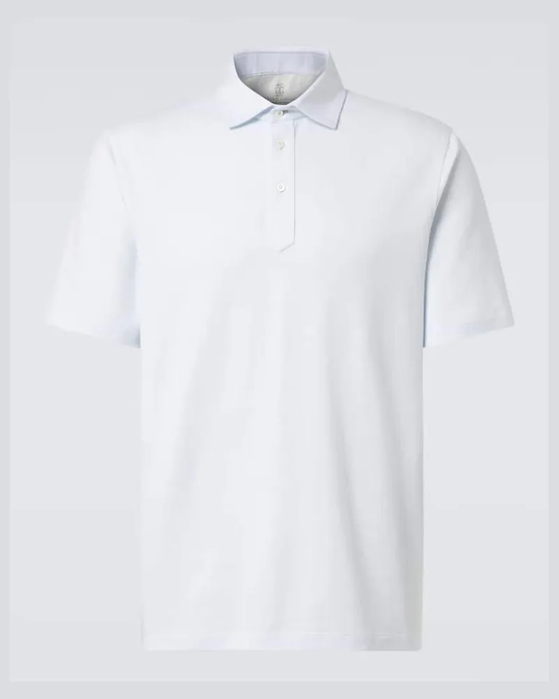 Brunello Cucinelli Polohemd aus Piqué Blau