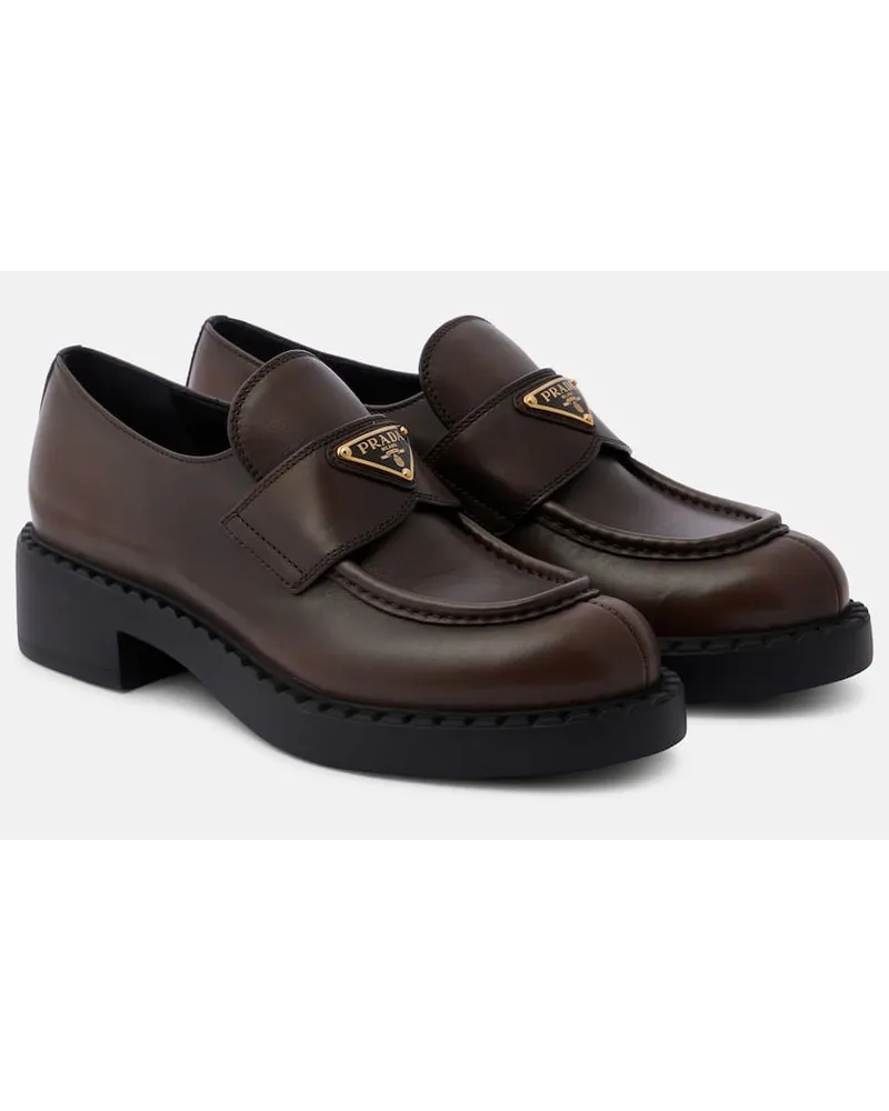 Prada Loafers Chocolate aus Leder Braun