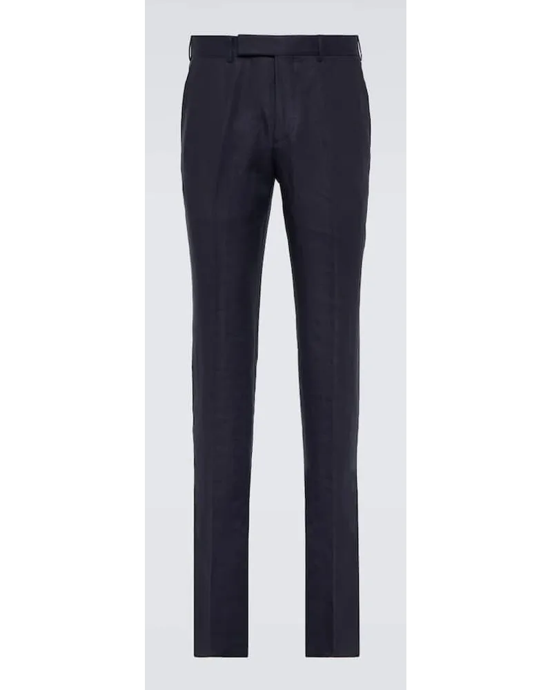 Ermenegildo Zegna Hose aus Leinen Blau