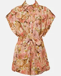 Zimmermann Playsuit Golden aus Leinen Pink