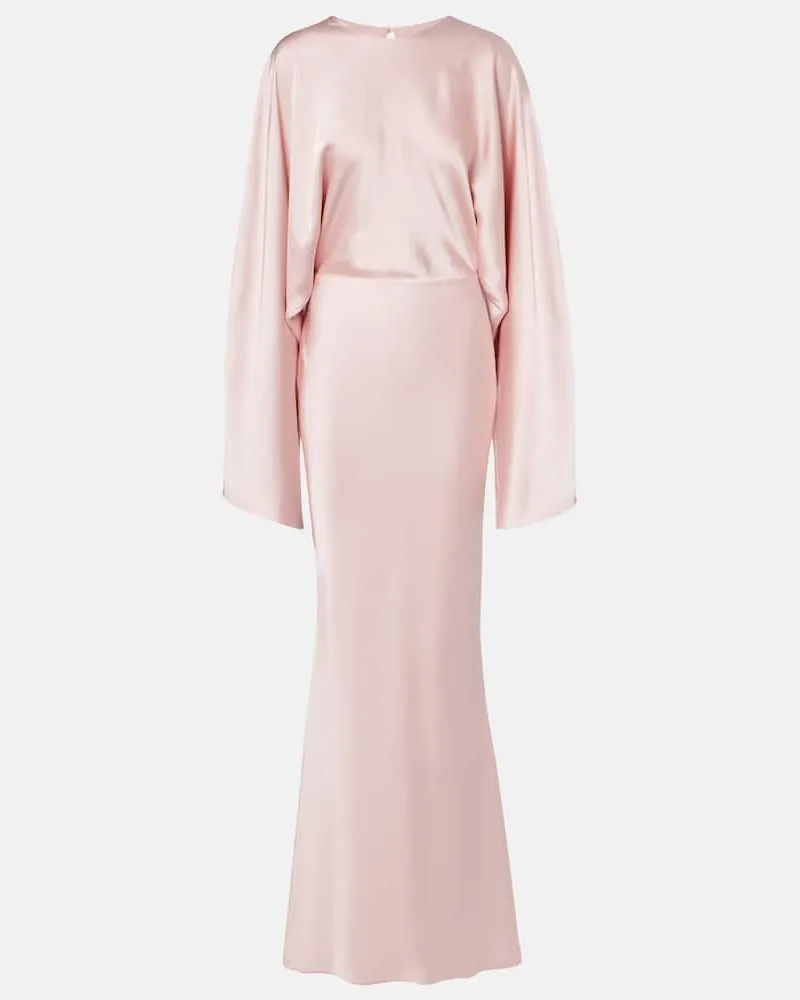 Norma Kamali Robe Reverse Obie aus Satin Rosa