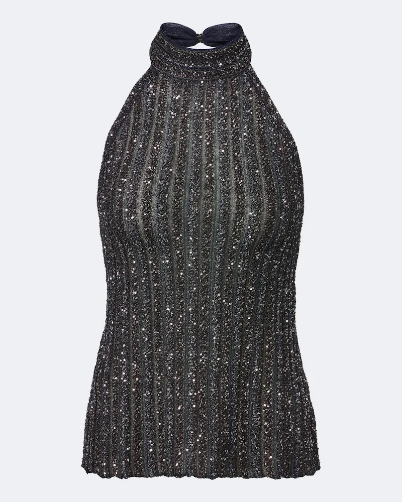 Missoni Top mit Pailletten Schwarz