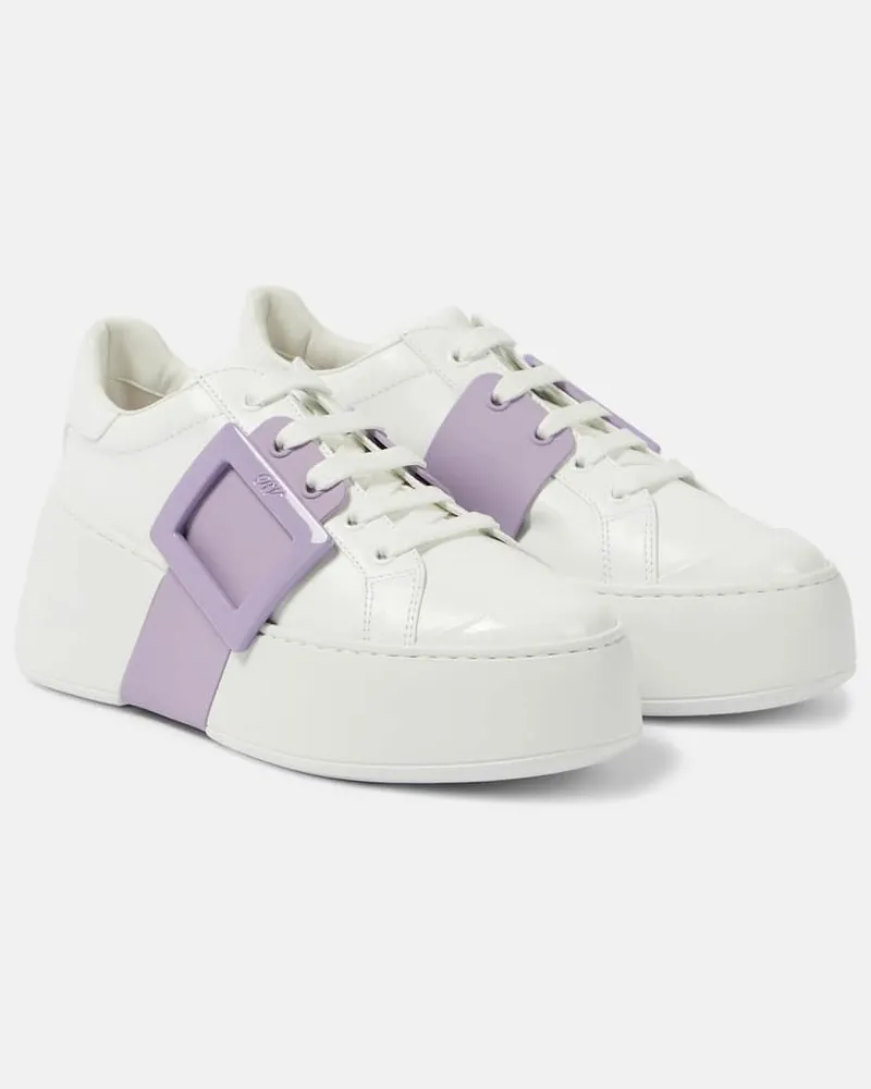 Roger Vivier Plateau-Sneakers Viv’ Skate aus Leder Weiß