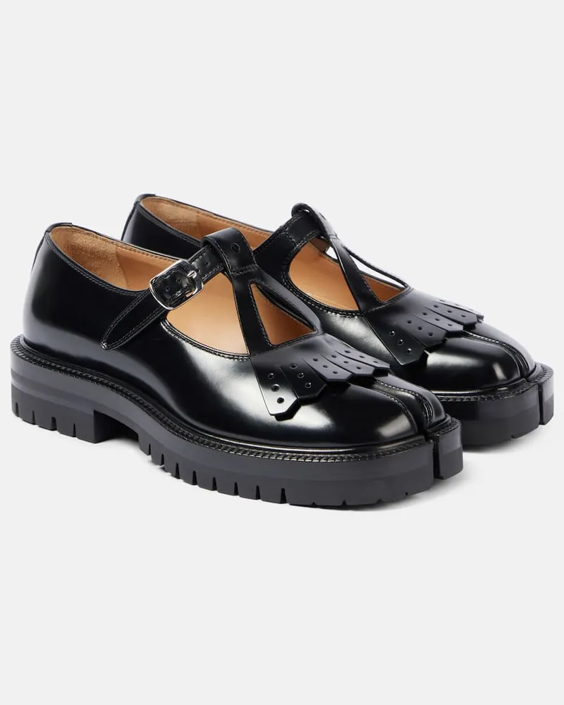 Maison Margiela Mary-Jane-Ballerinas Tabi aus Leder Schwarz