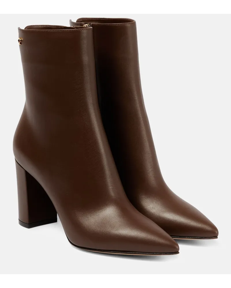Gianvito Rossi Ankle Boots Piper 85 aus Leder Braun