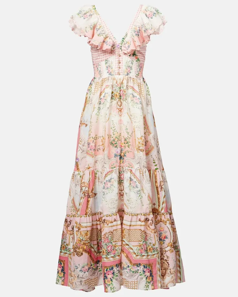 Camilla Maxikleid aus Leinen Multicolor