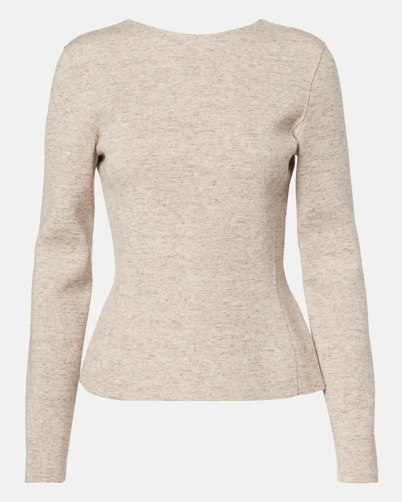 Loro Piana Cardigan Willow aus Kaschmir, Wolle und Leinen Beige