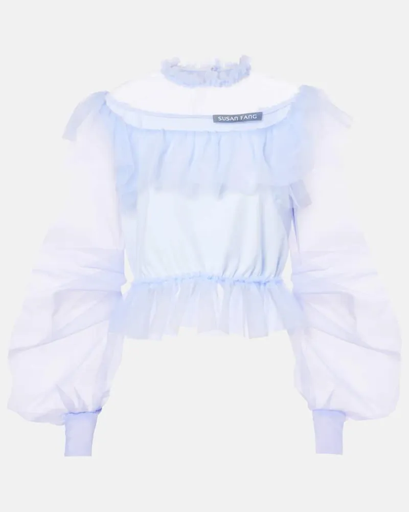 Susan Fang Top aus Organza Violett