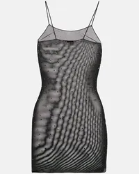 Oséree Oseree Verziertes Slipdress Gem aus Mesh Schwarz