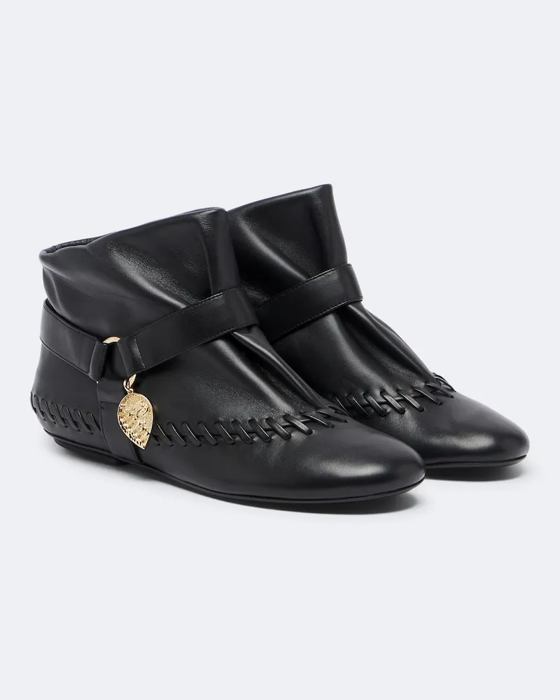 Emilio Pucci Ankle Boots aus Leder Schwarz