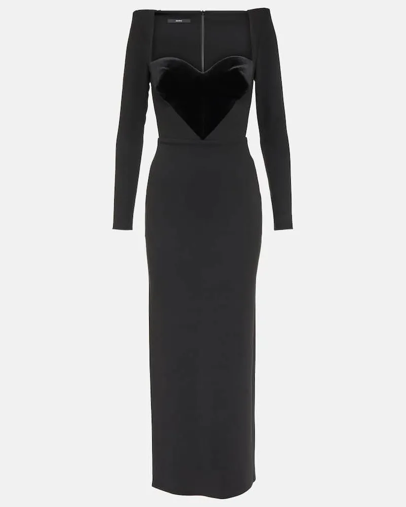 Alex Perry Midikleid Lyndon aus Crepe Schwarz