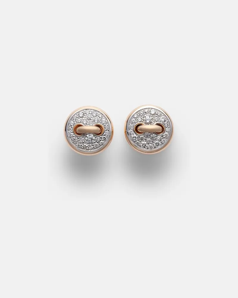 Pomellato Ohrringe Pom Pom Dot aus 18kt Roségold mit Diamanten Metallic