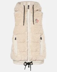 Moncler Daunenweste aus Faux Shearling Beige