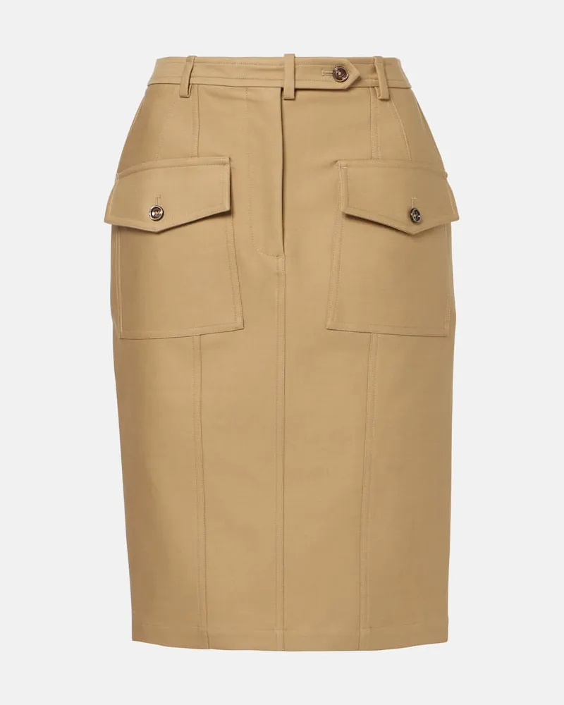 Tom Ford Midirock aus einem Baumwollgemisch Beige